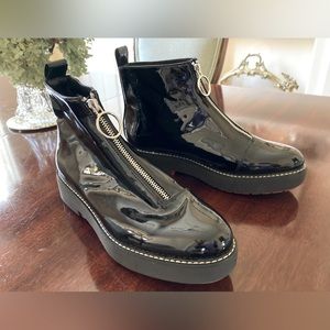 ZARA —New Without Tags — Black Patent Chelsea Boots Sz 39/US 8